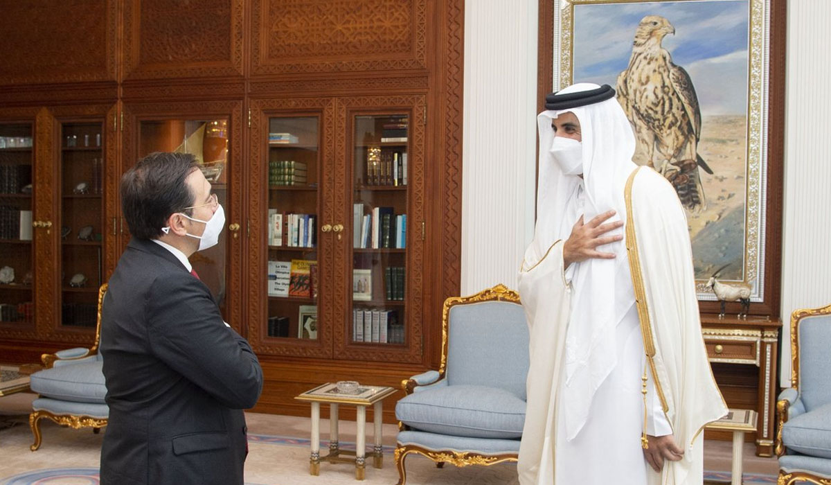 HH the Amir Meets Spanish Minister of Foreign Affairs